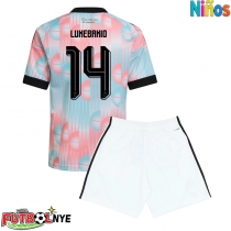 Camiseta Bélgica Dodi Lukebakio #14 Visitante Equipación para niños Mundial 2026 manga corta (+ pantalones cortos)